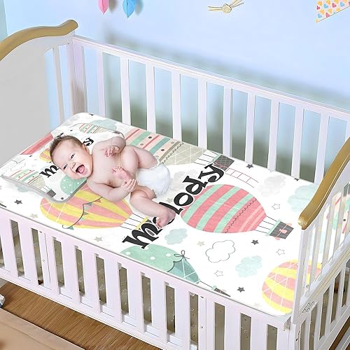 Miniatura 3 de Custom Hot Air Balloon Crib Mattress Protector Pad for Boys Girls Baby Ice Silk Mat Bed Crib Mattress Protector Cooling Mattress Topper for Baby