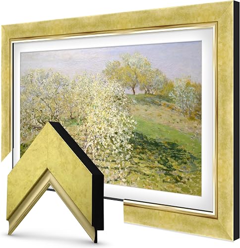 Frame My TV Deco TV Frames - Contemporary Gold Smart Frame Compatible ONLY with Samsung The Frame TV and Pro (65", Fits 2021-2025)