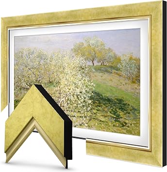 Contemporary Gold 75" Deco TV Frame for Samsung The Frame/Pro TVs