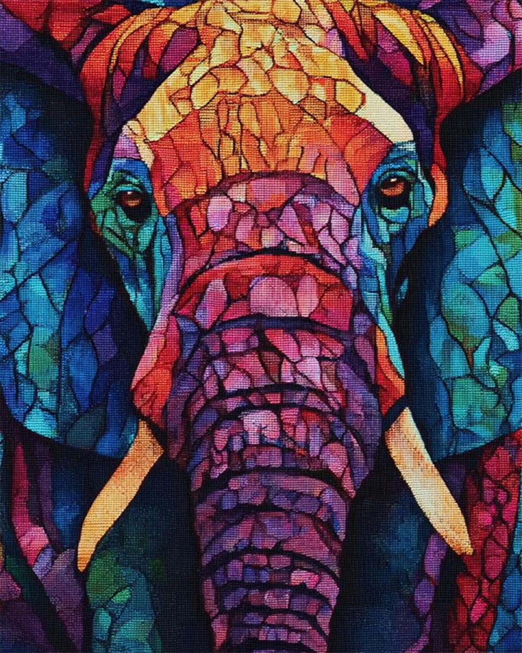 RKFLGEW DIY Embroidery Beads Set Fantasy Elephant 50x70cm