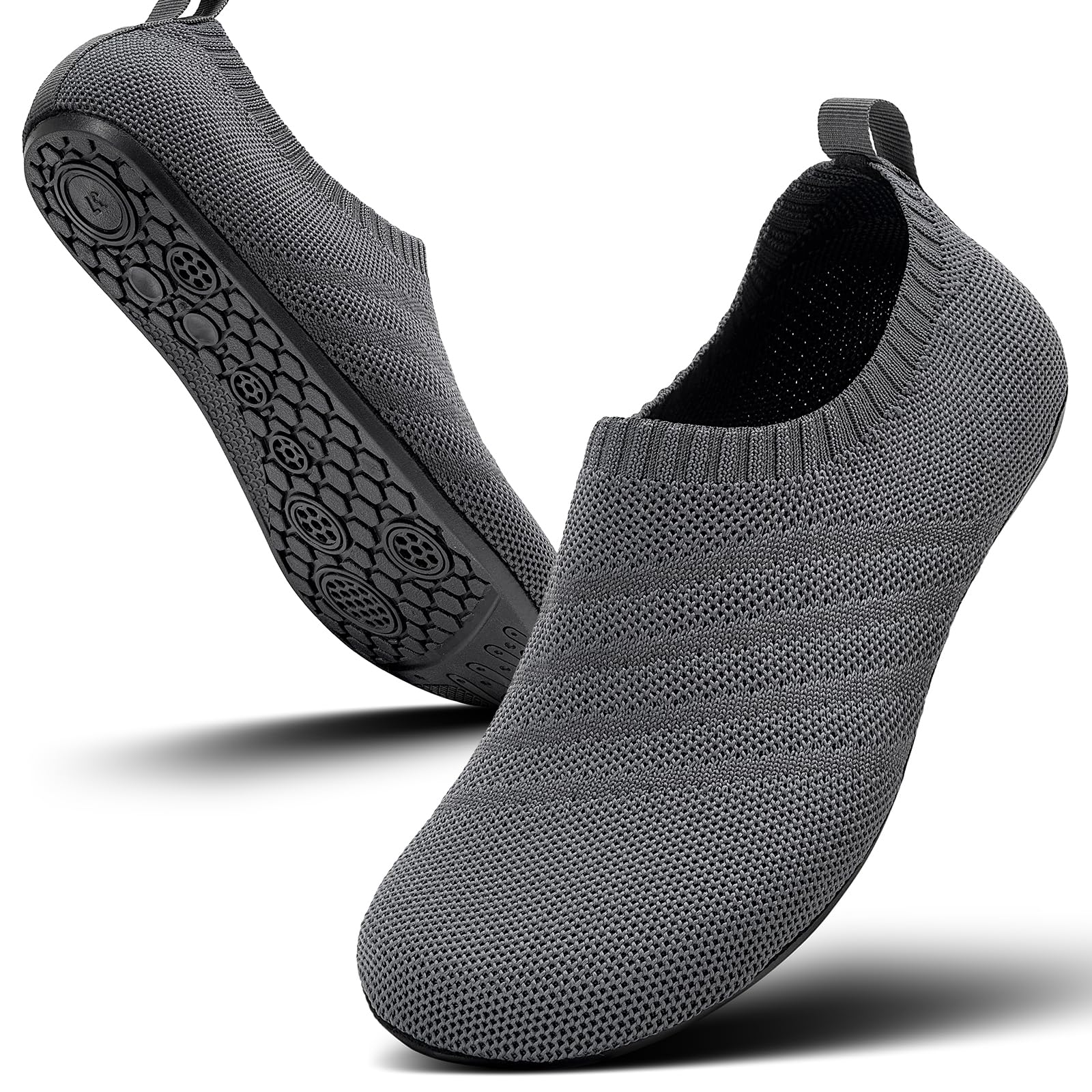 Sosenfer Hausschuhe Herren Damen Barfuss Schuhe Damen Rutschfest Slip on Slipper Flache Barfusshausschuh Home Kuschelige Pantoffel Geschlossen Unisex
