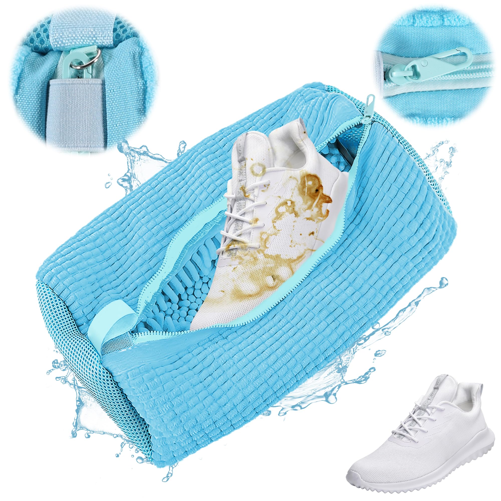2 Schuh-Waschbeutel Aus Netz – Schützt Sneaker & Feinwäsche In Der Maschine (30x30x45 Cm)