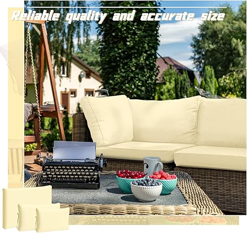 Miniatura 5 de 11 fundas de cojín para exteriores, impermeables, con cremallera, para muebles de exterior, sofá de patio, 3 tamaños, solo fundas (naranja)