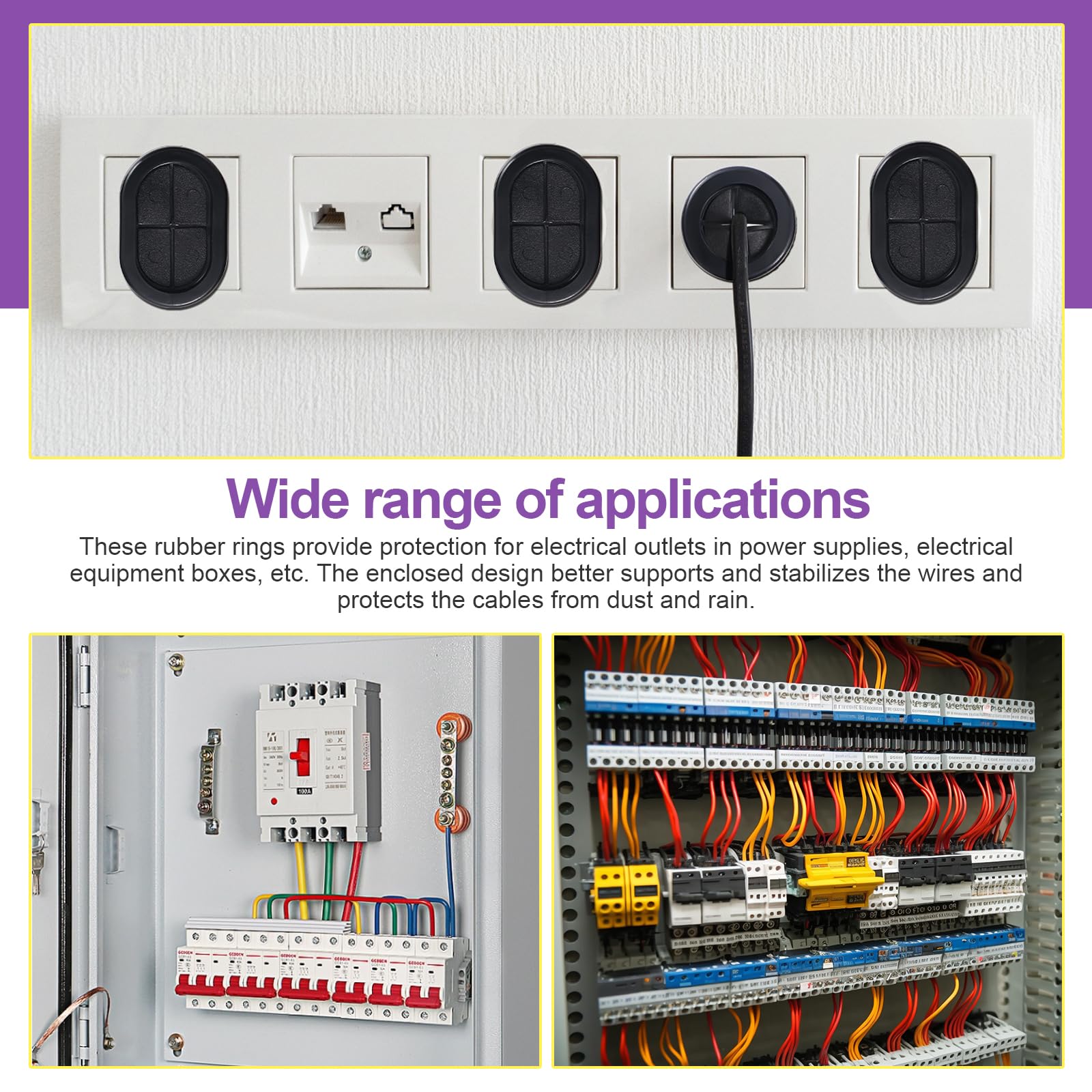 Set Da 105 Beccucci In Gomma - 11 Misure Diverse + Fascette E Coltello Inclusi | Per Passacavi E Protezione Fori - Foto 3