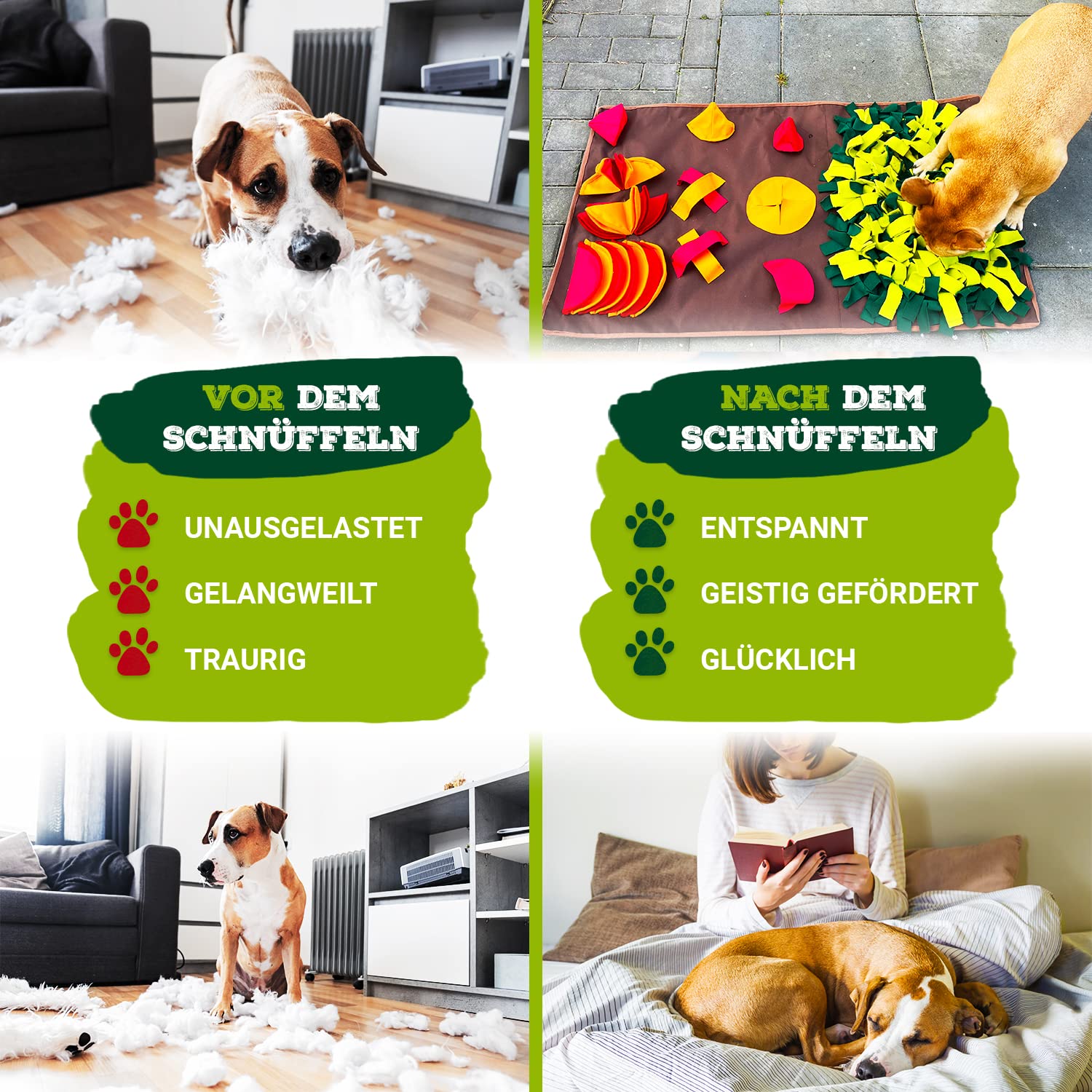 Dywan dla psa [PAWerful 3] zabawka do zabawy w chatki, zabawka inteligencyjna dla wszystkich psów, duże i małe wąsy, zabawka dla psów, do obciążenia i pracy