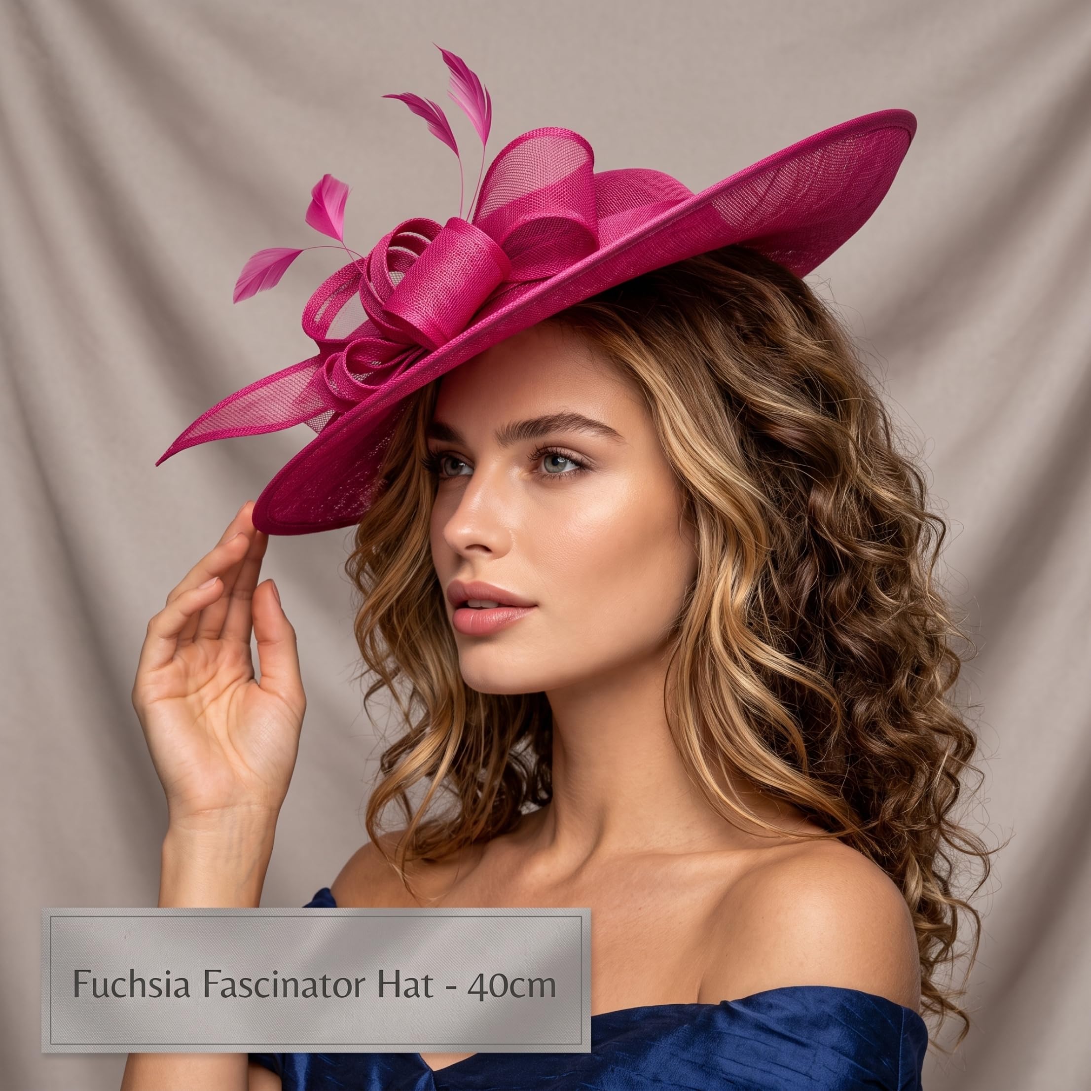 Cappello fascinator da donna, cappelli da tè con fiocco da donna rosa rosso | Cappello Fascinator con fiocco e accenti raffinati, vestibilità di 40 cm, ideale per tea party e matrimoni