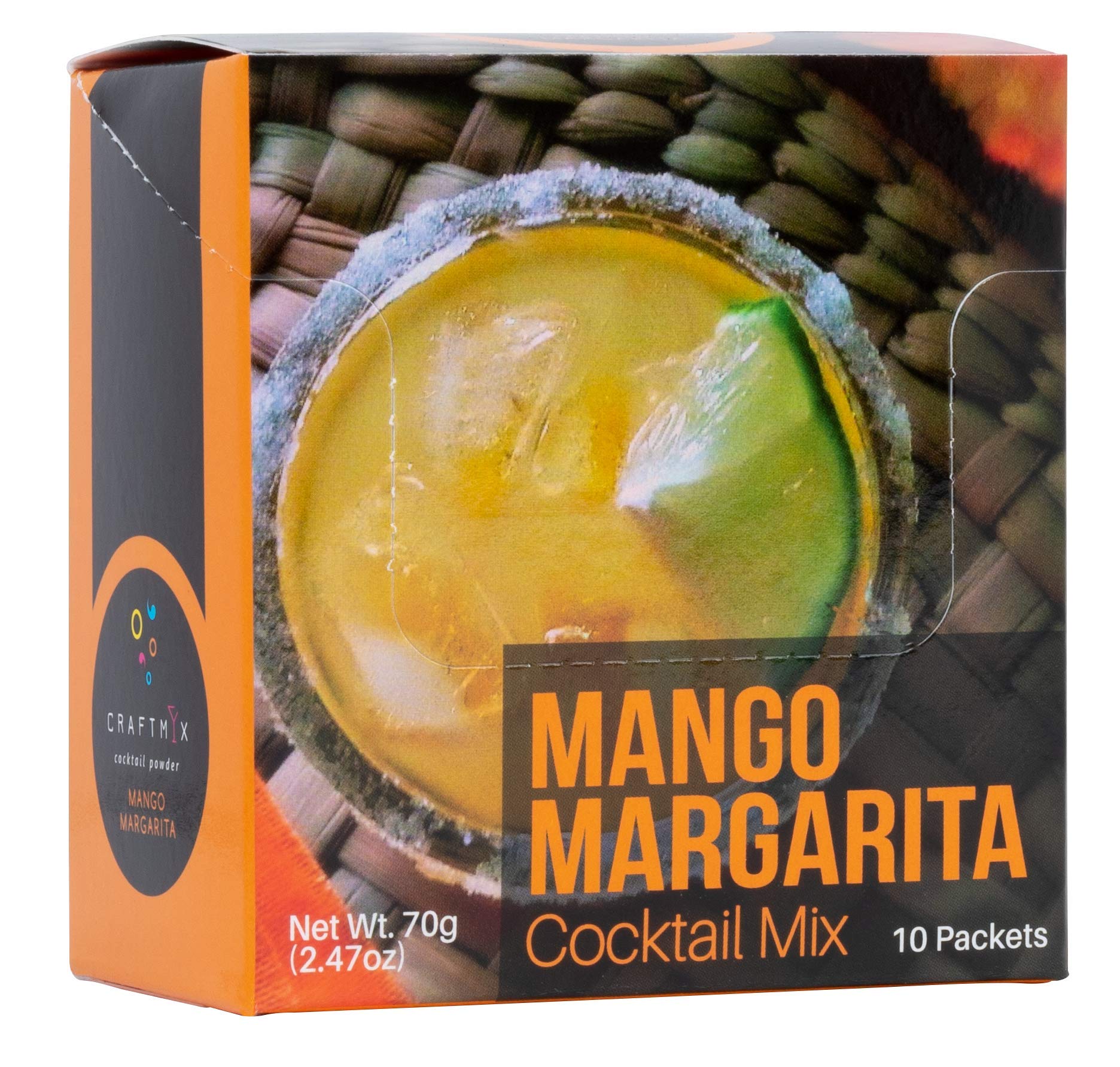 Craftmix Mango Margarita, Makes 12 Drinks, Skinny Cocktail Mixers, Instant Mix Mocktail Kit, Real Fruit, Vegan Low-Carb Non-GMO, Dairy Free, Gluten-Free, Easy to Mix