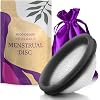 Ecoblossom Reusable Menstrual Disc - Small Menstrual Cup - Soft Period Disc for Women Designed with Flexible, Medical-Grade Silicone Period Cup Small, Black