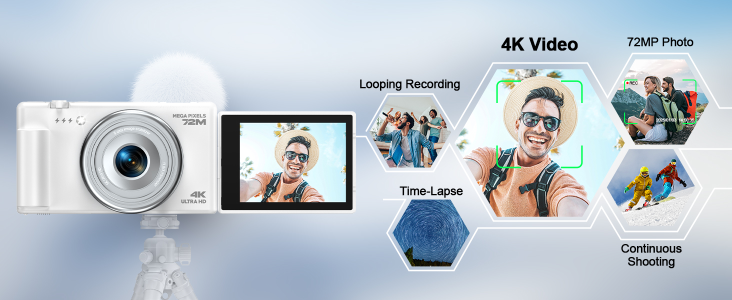 Amazon Canada: 4K Digital Camera for Photography, 72MP Autofocus
