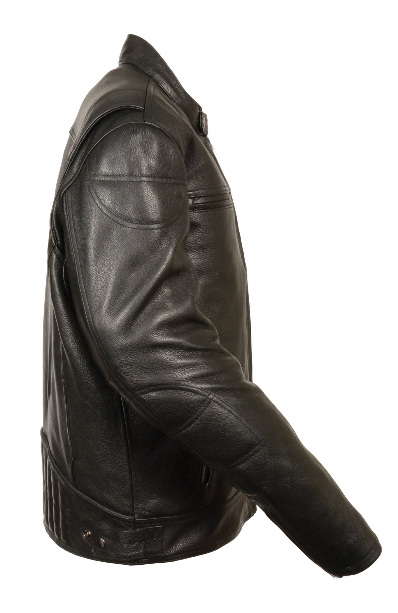 Milwaukee Leather MLM1560 Mens Black Long Body and Vented Motorcycle Leather Jacket — view 4