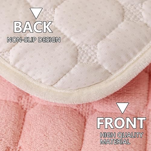 Miniatura 3 de Funda de terciopelo para sofá, de piel sintética, lavable, de felpa antideslizante, protector de muebles para mascotas (rosa, 36 x 63 pulgadas,