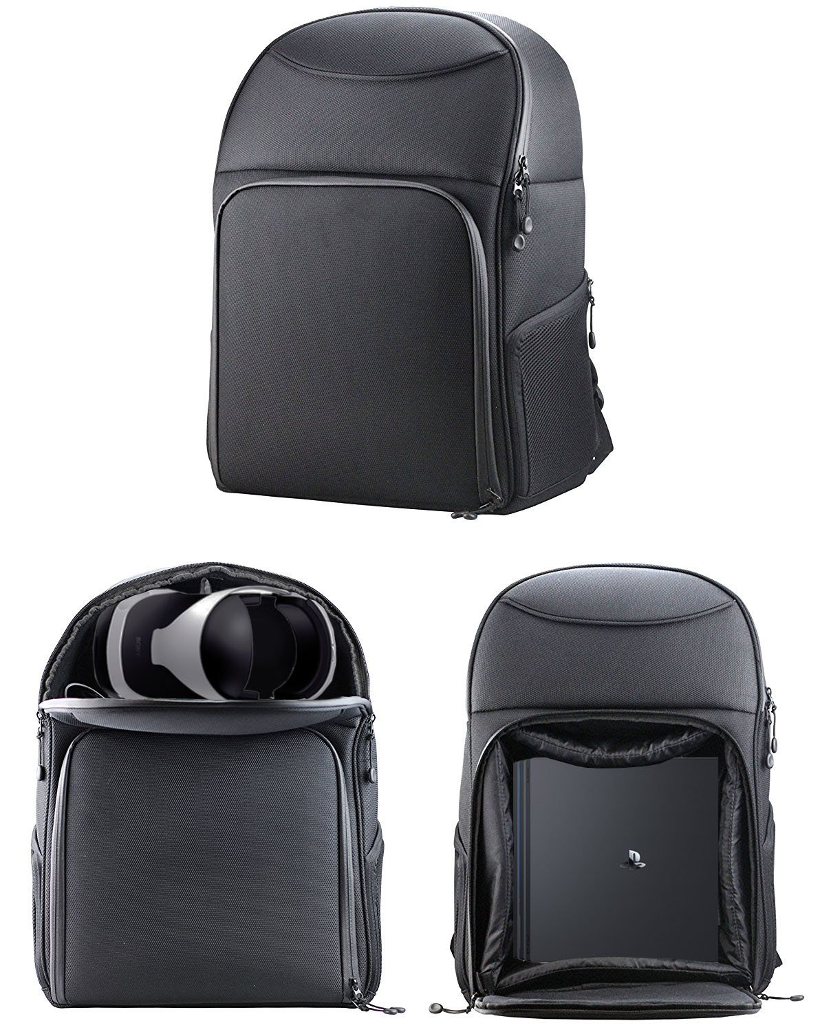 Navitech robuste transport noir sac à dos/sac à dos/cas compatible avec PS4 Pro et PSVR