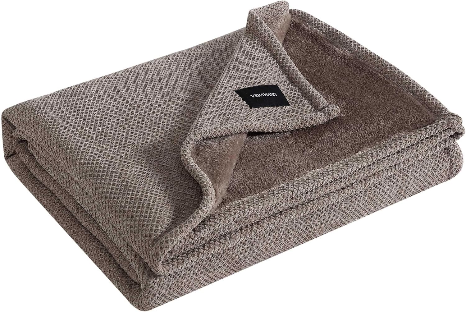 Vera Wang - Queen Size Blanket, Soft Textured Bedding with Cozy Chenille Finish & Refined Jacquard Weave, Throw Blanket for Bed or Couch with Whip-Stitch Hem (Brown) - Image 2