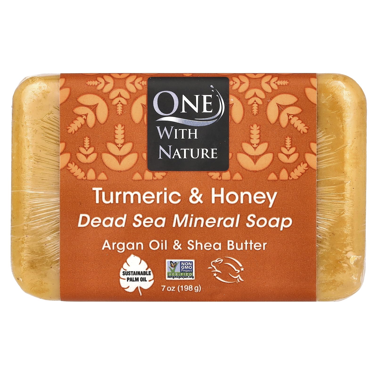 One With Nature Dead Sea Mineral Bar Soap Turmeric Honey 7 oz 198 g