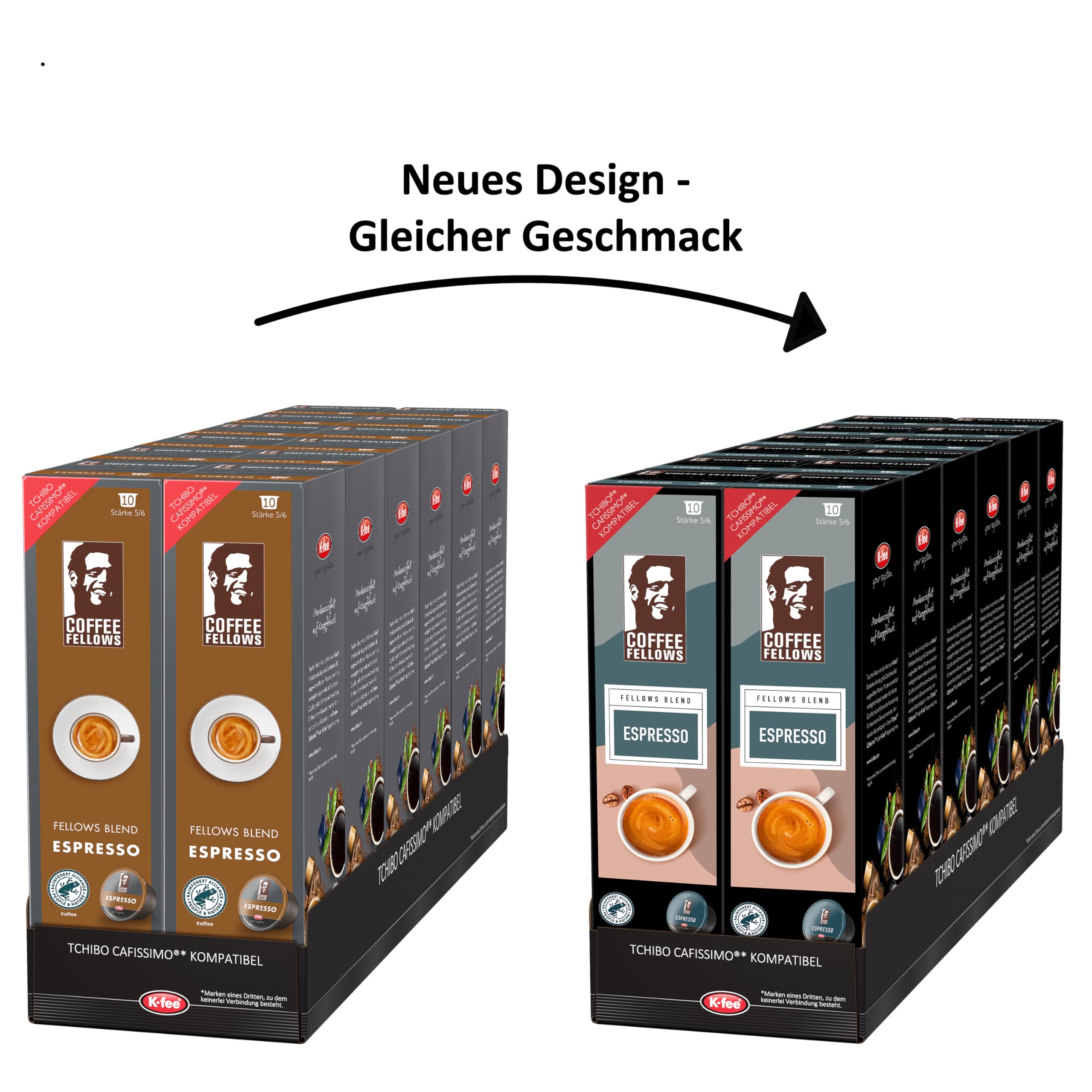 K-fee Coffee Fellows Blend Espresso kapsułki z kawą, intensywność 5/6, kompatybilne z K-fee & Tchibo Cafissimo, 120 kapsułek