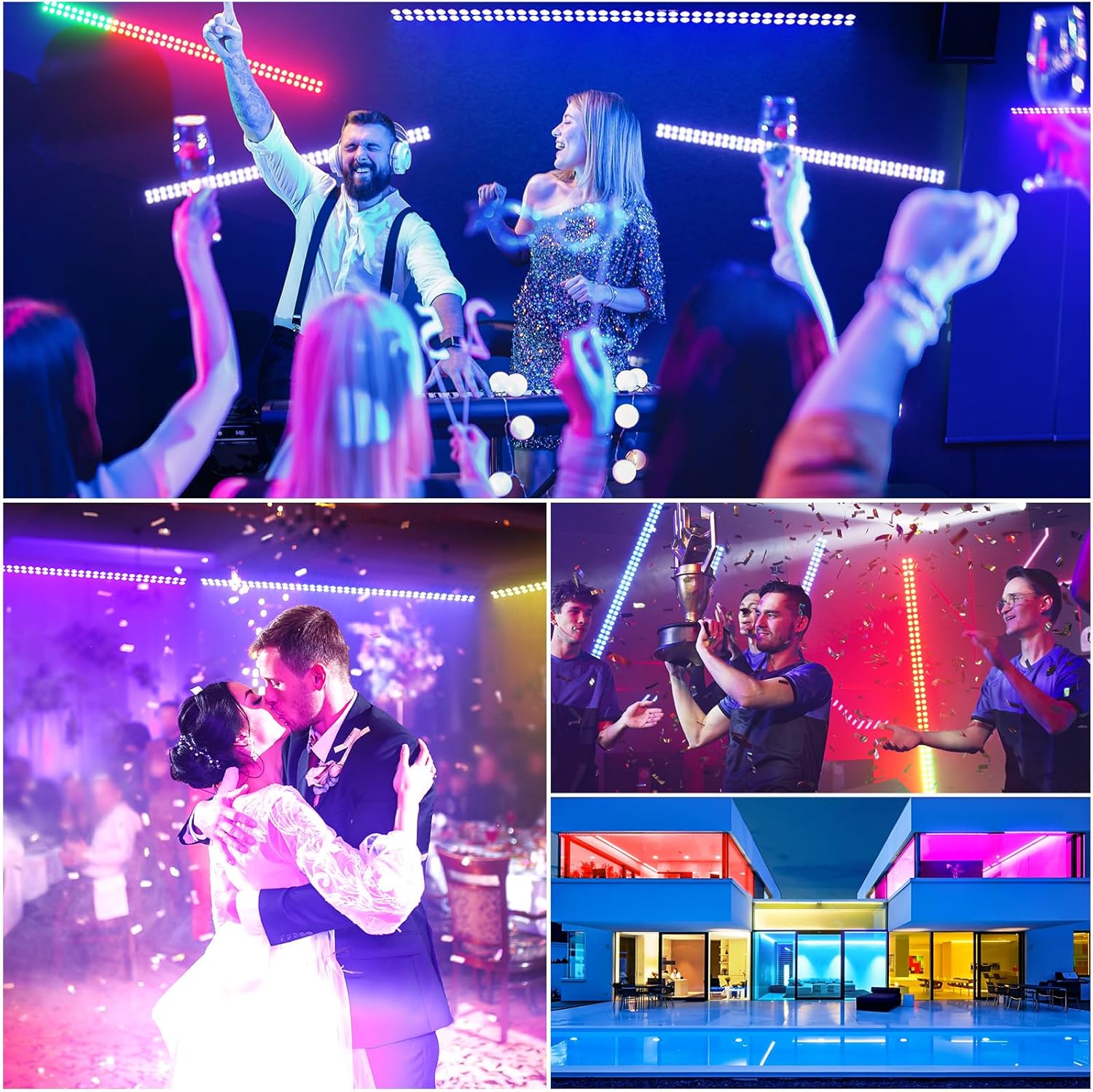 LED Stage Wash Light Bar, 120W RGB LED Wall Washer Light, DJ Stage Lights Bar with DMX/Auto/Sound Control Uplights for Events Wedding Disco Party Concert Outdoor Indoor - 1Pack