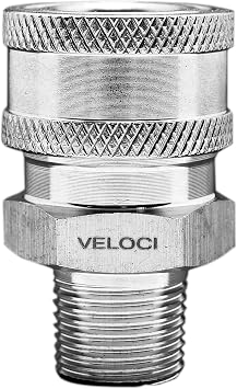 Veloci Performance Stainless Steel 3/8 in MPT Coupler
