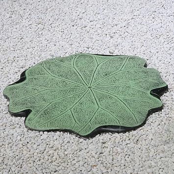 Stepping Garden Stone Outdoor Step Walkway Stones Lotus Leaf Shape, Yard Patio Stone for Decorative Flower Beds, Resin Green Gardening Tiles Set 1 Pcs / 6 PcsColorMiddle,Sizeligjt Grey