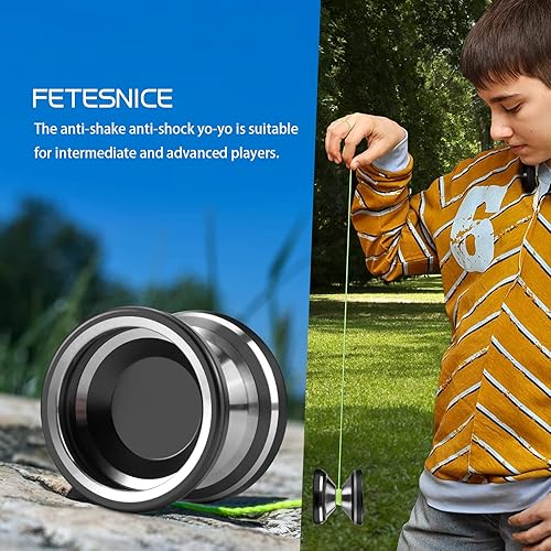 Miniatura 4 de FETESNICE Yoyo Yoyo de aluminio de alta calidad sin respuesta Yoyo profesional de gran distancia Yoyo avanzado como regalo para adultos y