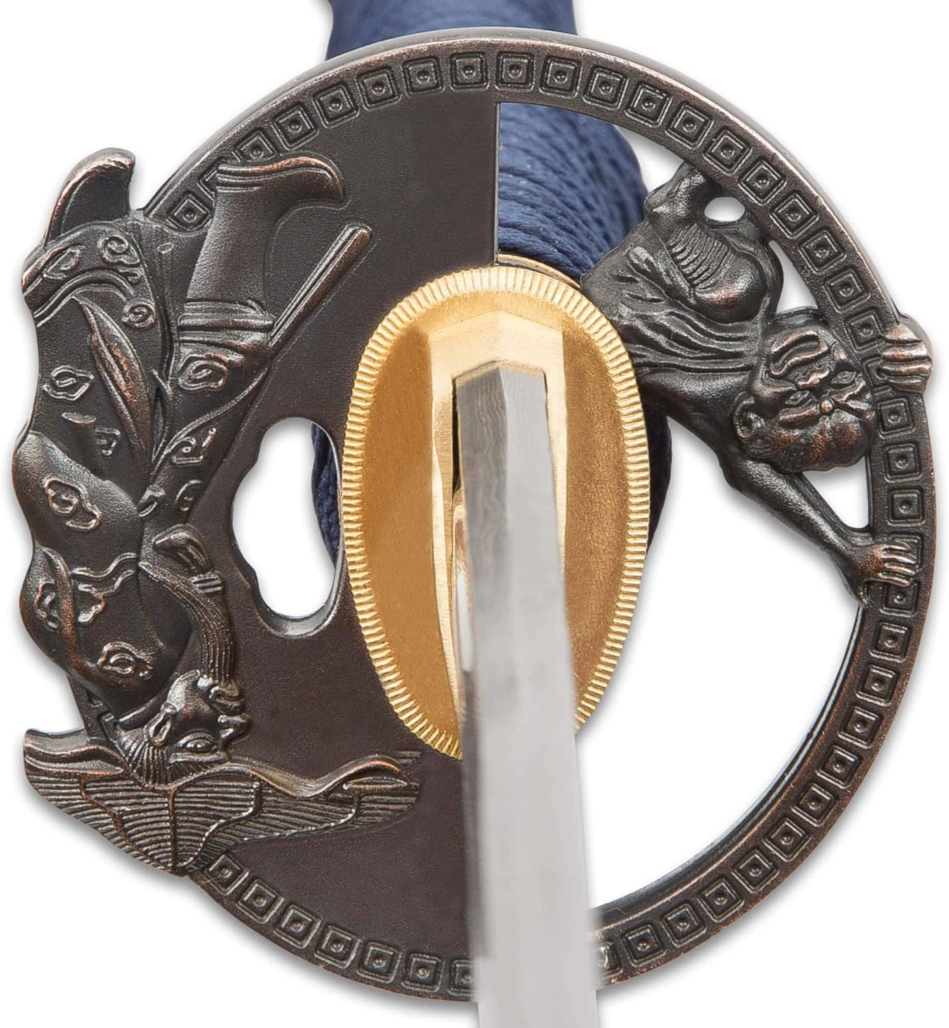 Shinwa Colossus Handmade Odachi/Giant Samurai Sword - Hand Forged Damascus Steel; Genuine Ray Skin; Dragon Tsuba - Functional, Full Tang, Battle Ready - 60"