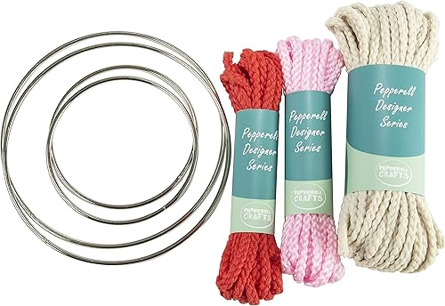 Miniatura 2 de Pepperell Kit de atrapasueños moderno de macramé de diseñador, coral y rosa