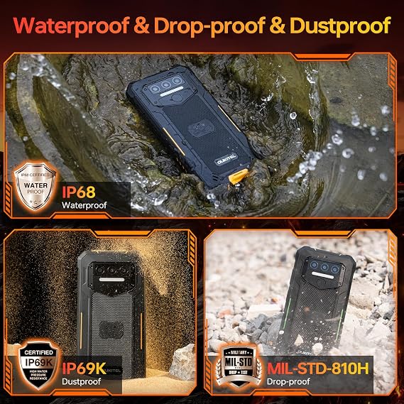 WP23S Rugged Phone Unlocked -10600mAh, 6.52'' Display, Android 15