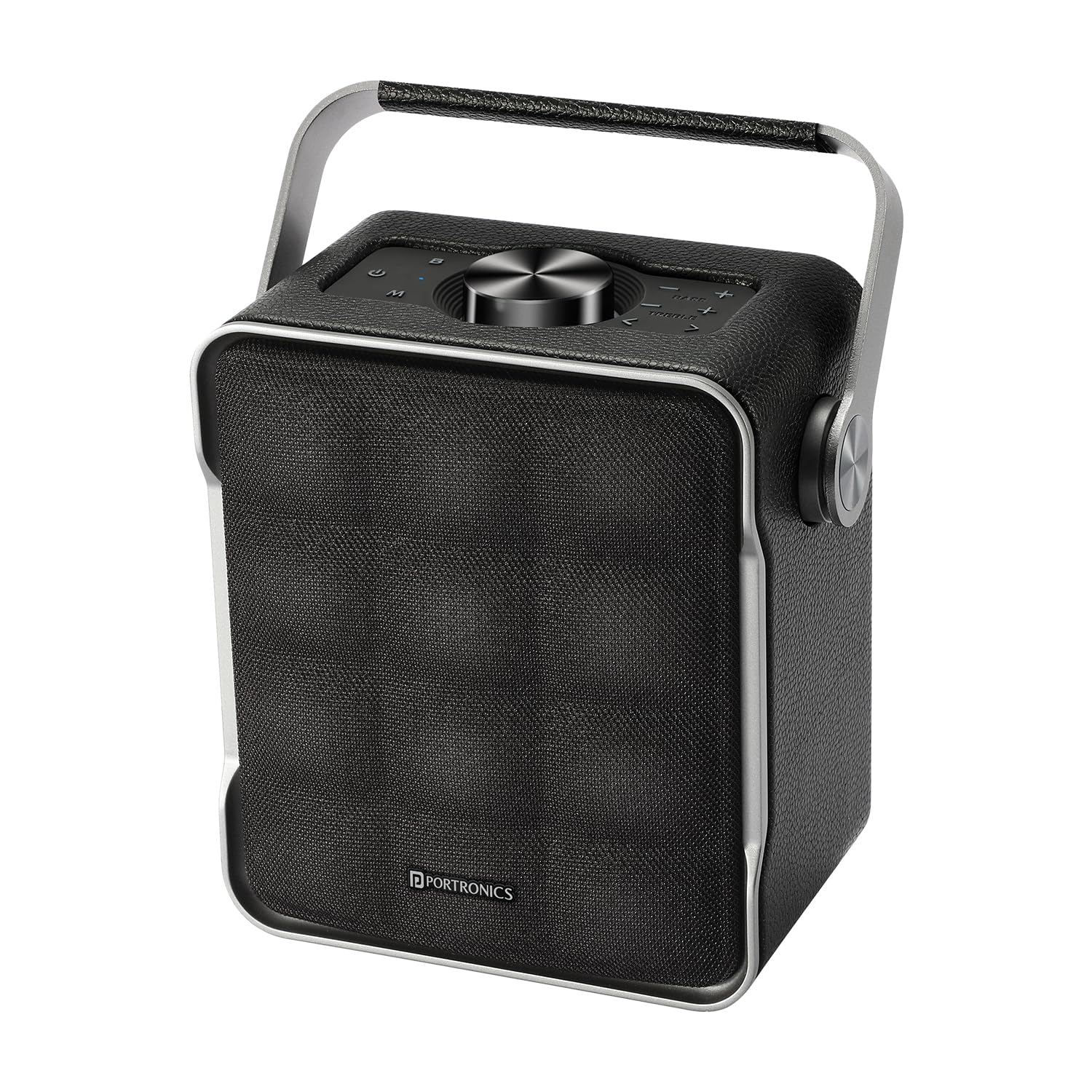 Portronics Harmony II 60W HD Sound Portable Bluetooth 5.3V Speaker, Bass Boost Technology, Upto 5 Hours Playtime, Bass/Treble Adjustment, Leather Finish, USB/AUX in, Type C Fast Charging(Grey)-image-22