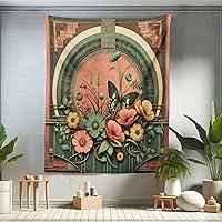 Vista 270 de Ambesonne Tapiz de naturaleza, silueta de oso salvaje en el bosque de la selva en la noche oscura, ilustración para colgar en la pared para Verde