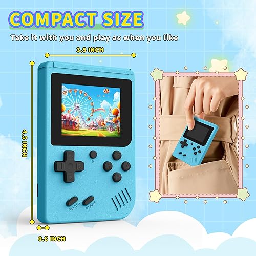 Miniatura 5 de Consola de juegos retro, consola de videojuegos portátil con pantalla IPS de 3.0 pulgadas y 400 videojuegos clásicos precargados, mini consola de