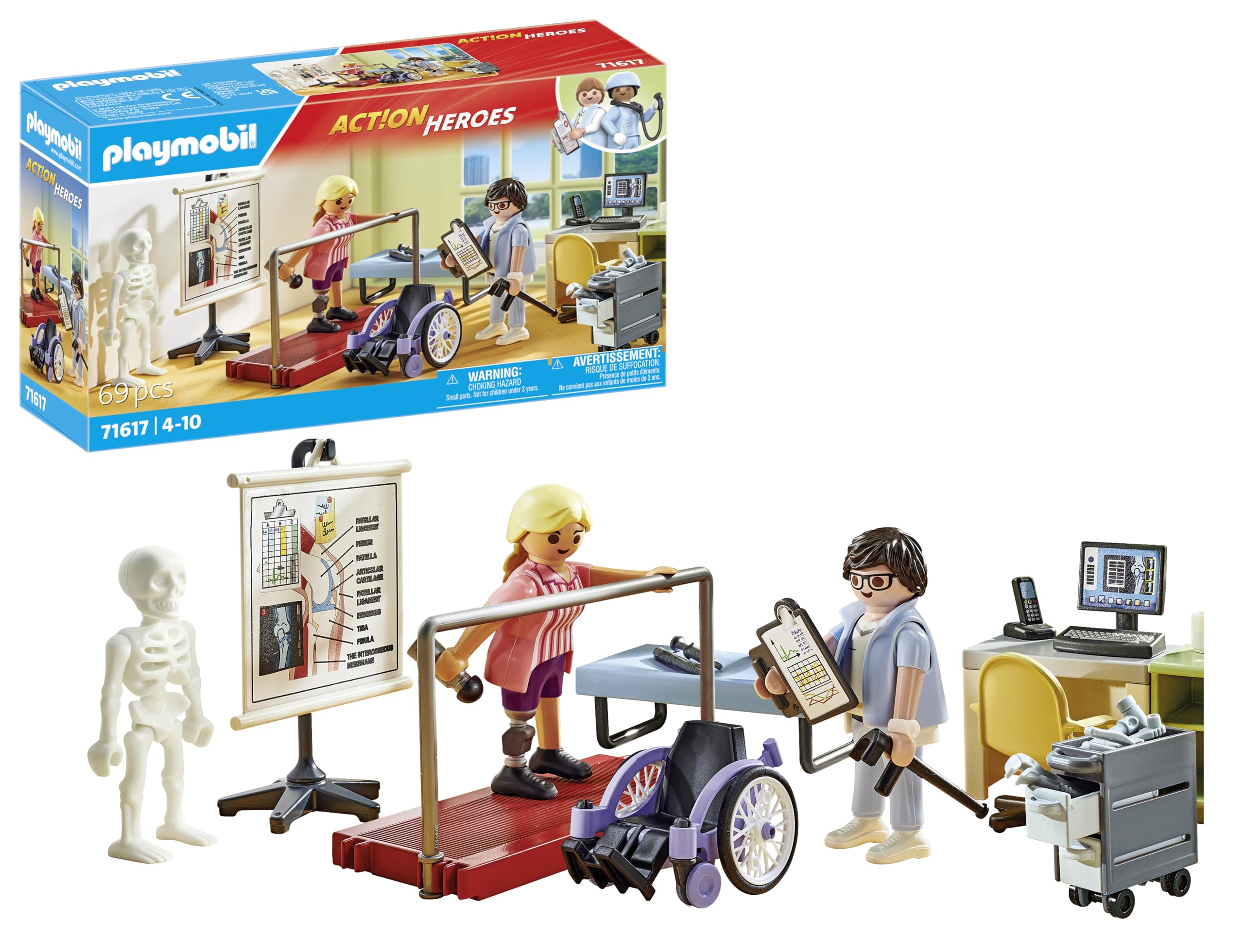 Playmobil 71617 Action Heroes: Orthopedics, caring treatment of patients, made from over 80% recycled and bio-based materials, detailed play sets suitable for children ages 4+