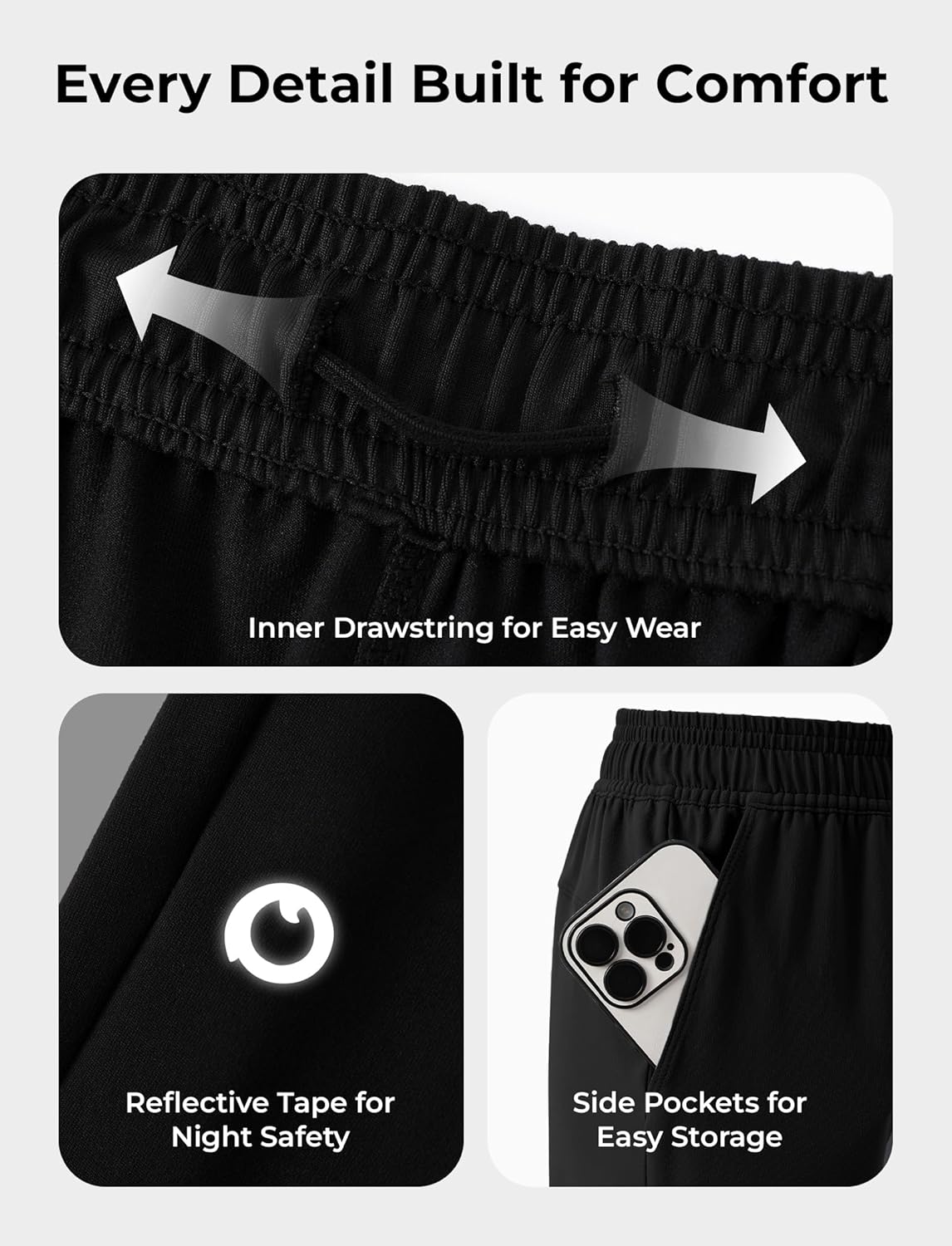 PATPAT Boys Ultra-Soft Quick-Dry Athletic Pants with Pockets & Inner Drawcord, Lightweight Joggers for Sports Training - Image 6