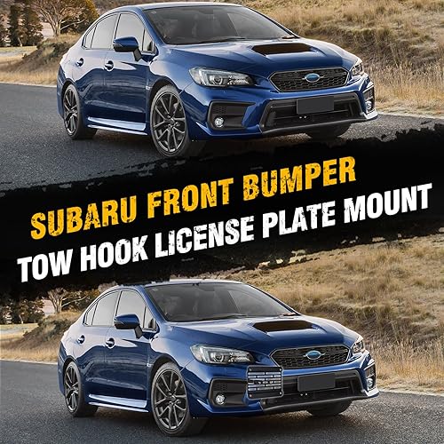 Miniatura 8 de Gancho de remolque para parachoques delantero, montaje en placa de matrícula, kit de adaptador de perno de montaje para Subaru WRX STI Forester