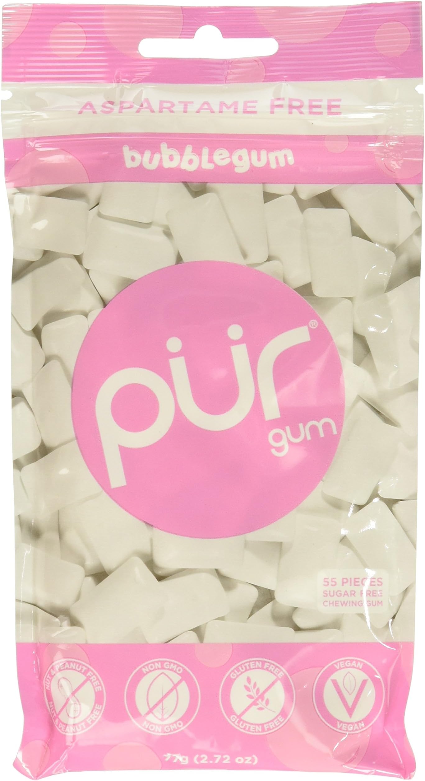 Pur Gum Gum Bubblegum Bag 55 Count (Pack of 3) Grocery