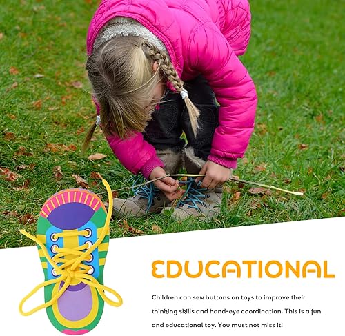 Miniatura 8 de NUOBESTY Práctica de corbata de zapatos para niños, tabla de práctica de atado de zapatos, hilo de zapatos, juguetes de enseñanza para aprender a