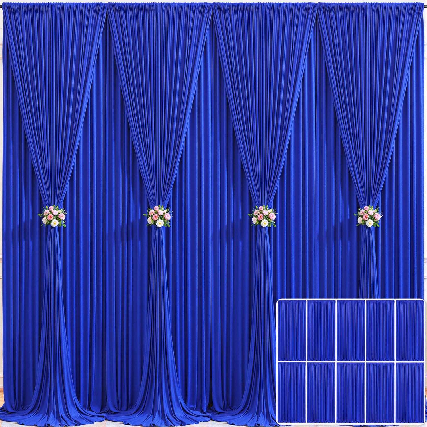 10x10 Champagne Backdrop Curtain for Parties Wedding Baby Shower Wrinkle Free Photo Curtains Backdrop Drapes Fabric Decoration for Bridal Shower 5ft x 10ft,2 Panels — view 122