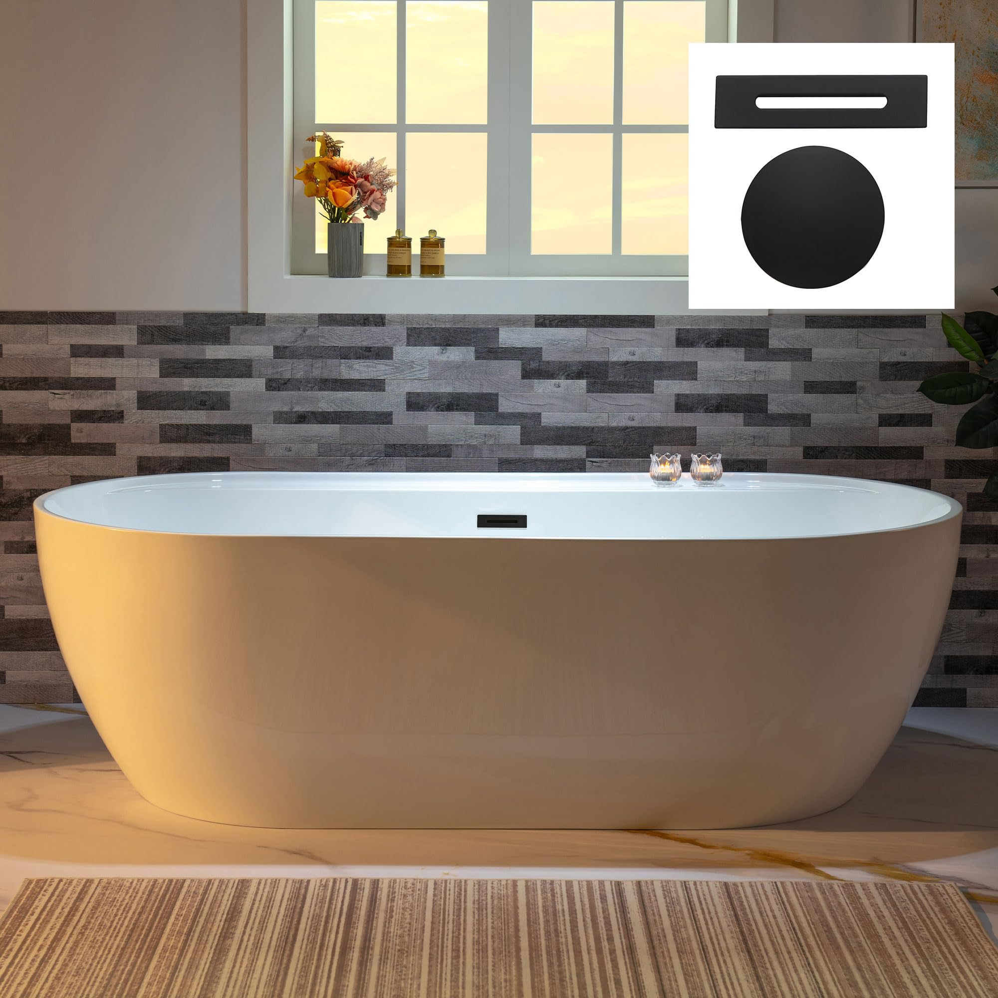 WOODBRIDGE B0059-MB Matte Black Bathtub