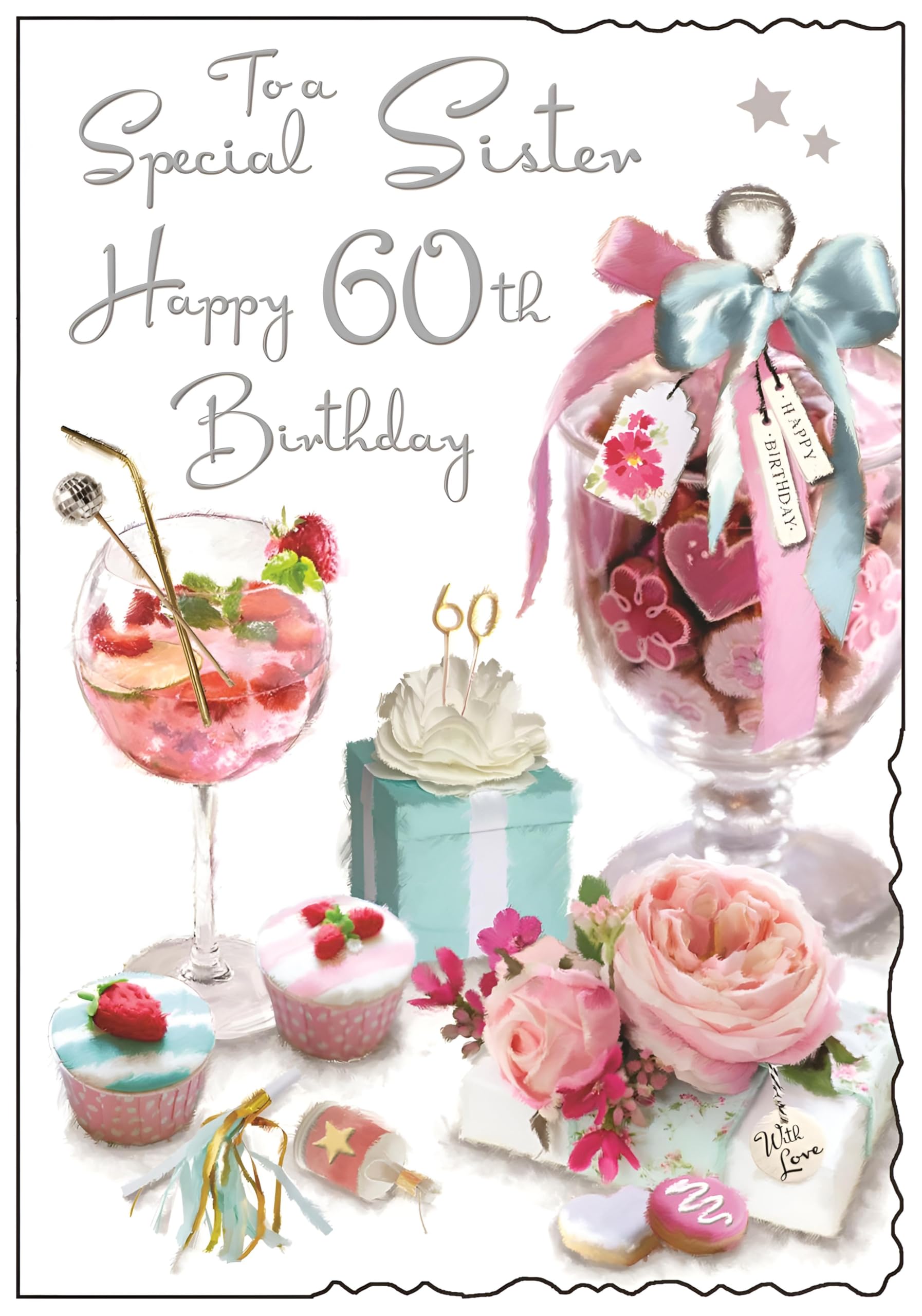 Sister 60th Birthday Card - Age 60 - Special Sister - Sweet Jar and ...