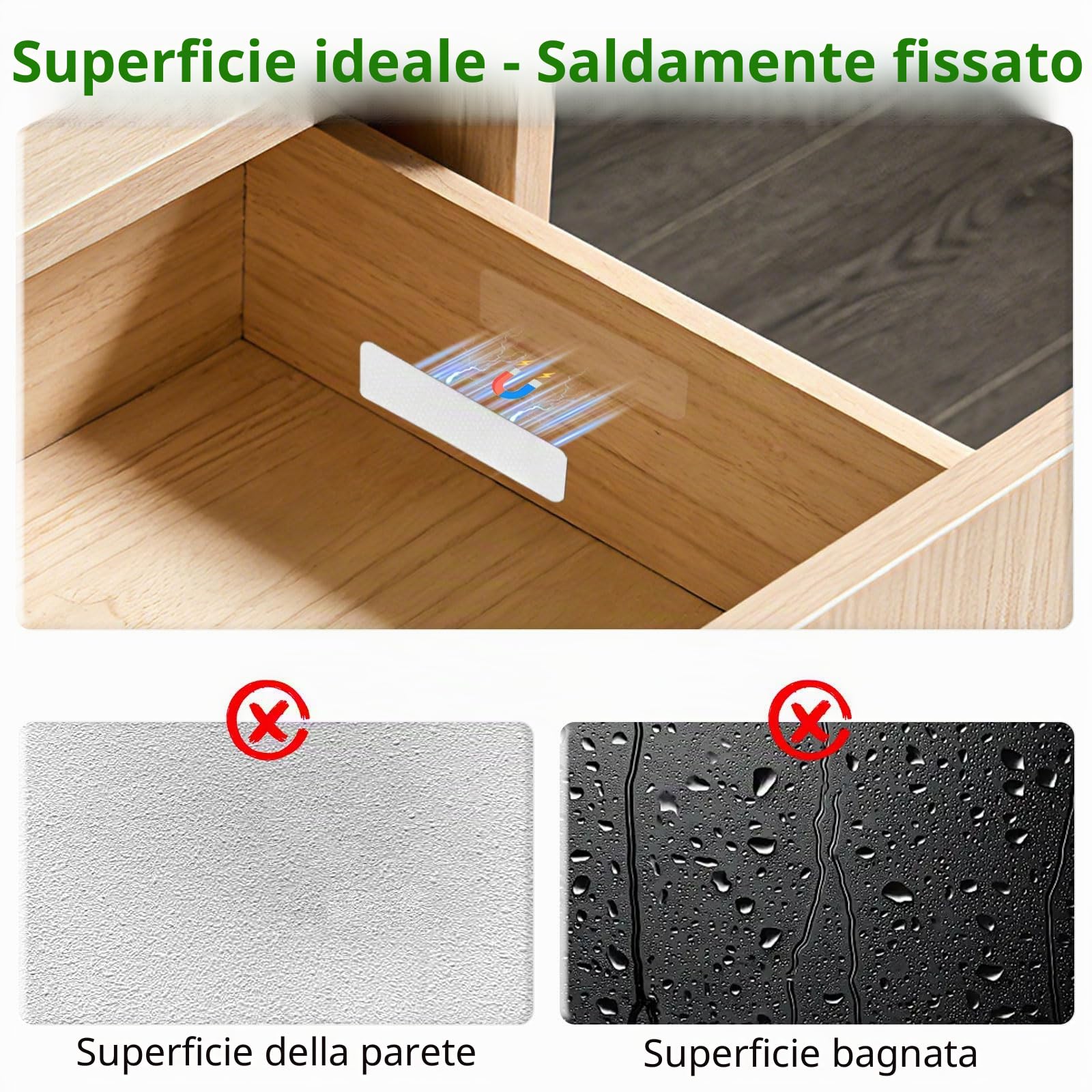 Set 6 Luce Armadio, LuceLed da Cassetto con Sensore Porta, LED Armadio Bianco Freddo, Dispensa, Cucina, Cassaforte, Guardaroba