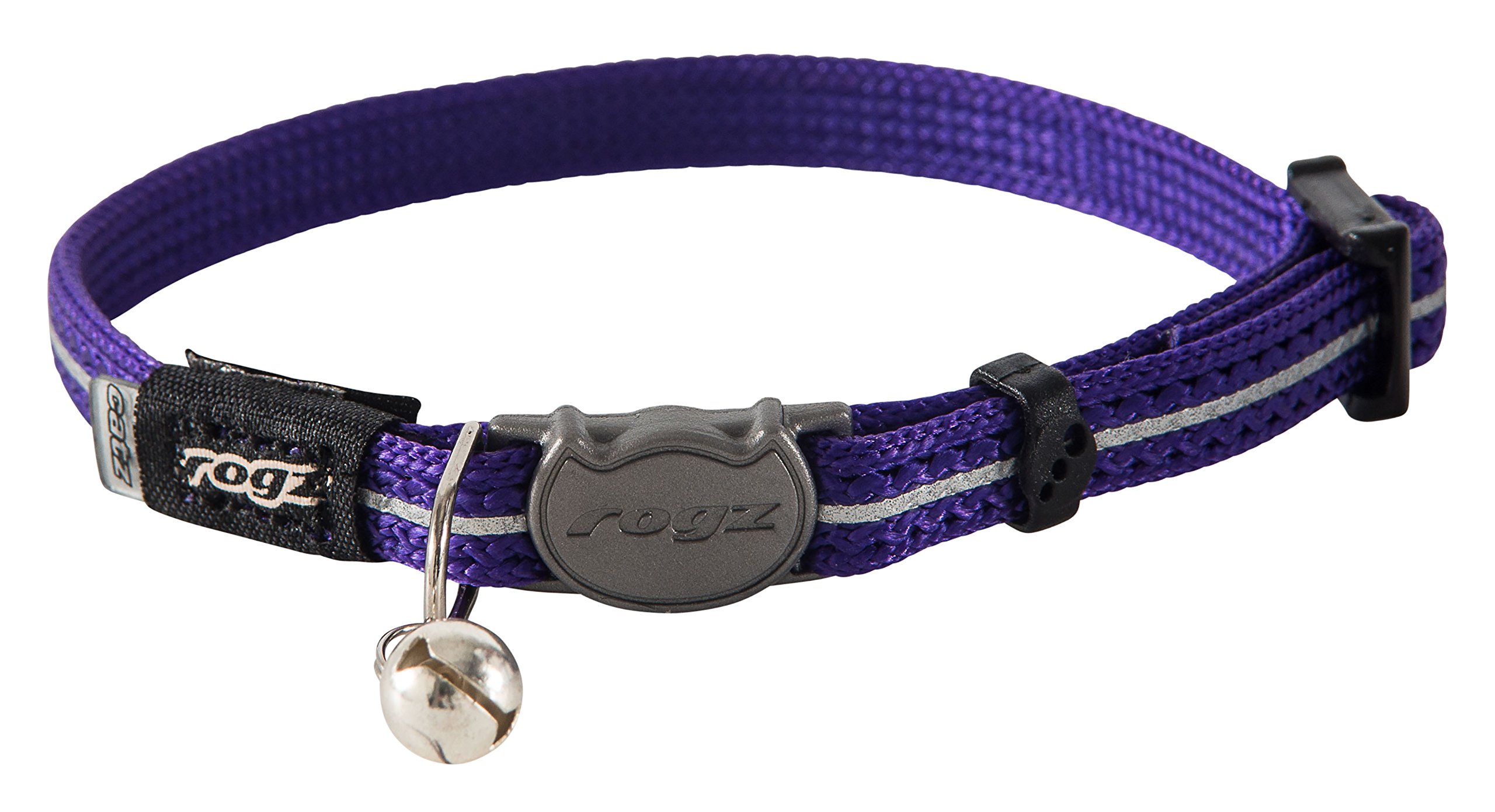 Collier pour chat nylon réglable avec clochette Rogz AlleyCat violet XS