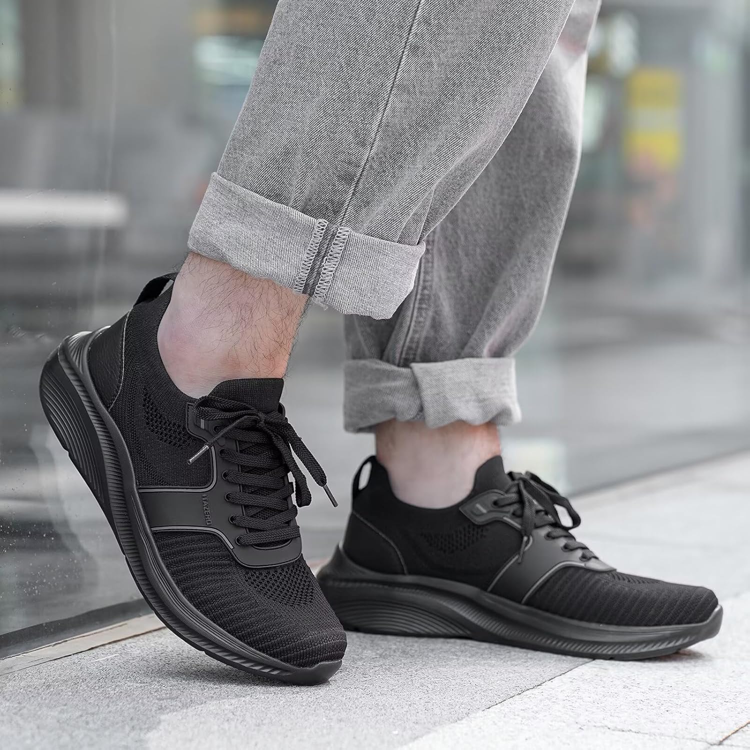 1TAZERO Men’s Wide Width Walking Shoes Slip-On Athletic Sneakers Wide Toe Box Lightweight Orthopedic Shoes for Plantar Fasciitis with Wide Swollen Feet Diabetic & Elderly Comfort - Image 2