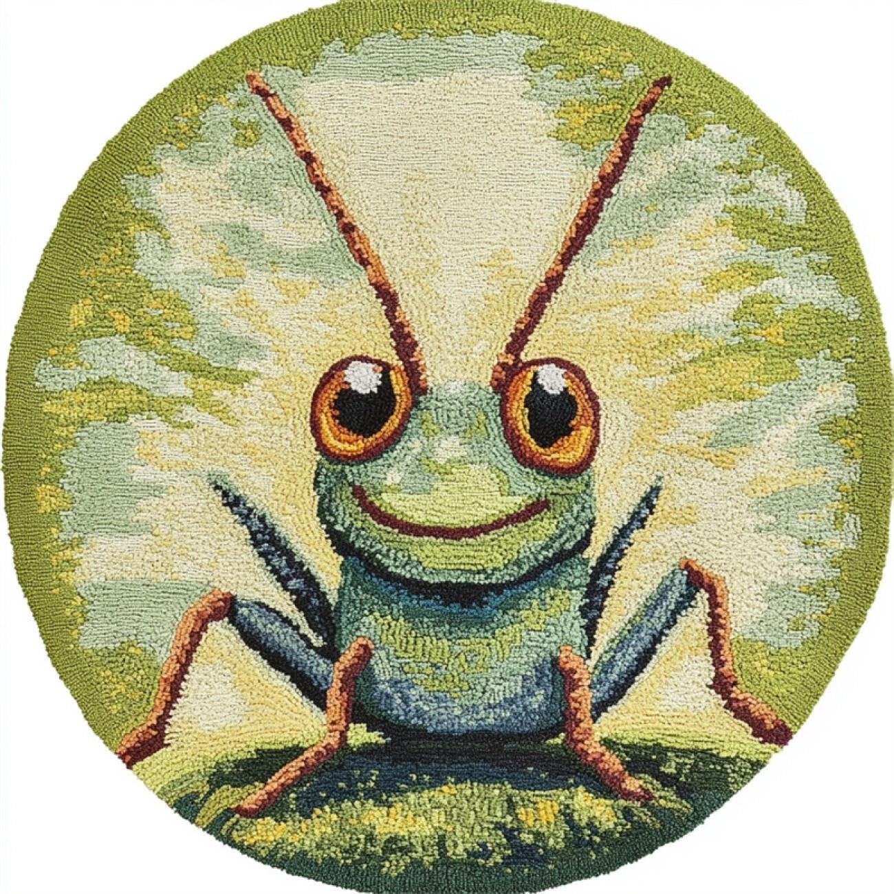 Kitquiver Latch Hook Kit Rug Cartoon Insects 60x60cm