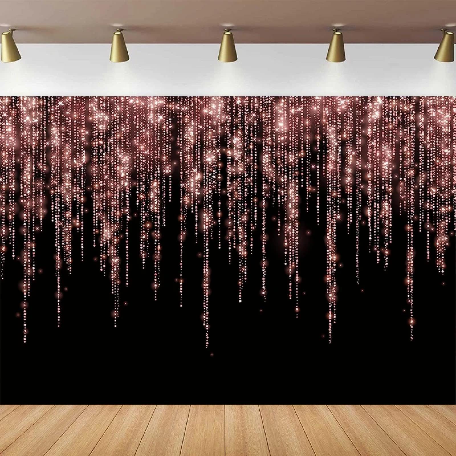Czarne i złote tło fotograficzne, złote plamy, styl vintage, tło dla rodziny, na urodziny, dla noworodka, na imprezę, baner 440 x 300 cm