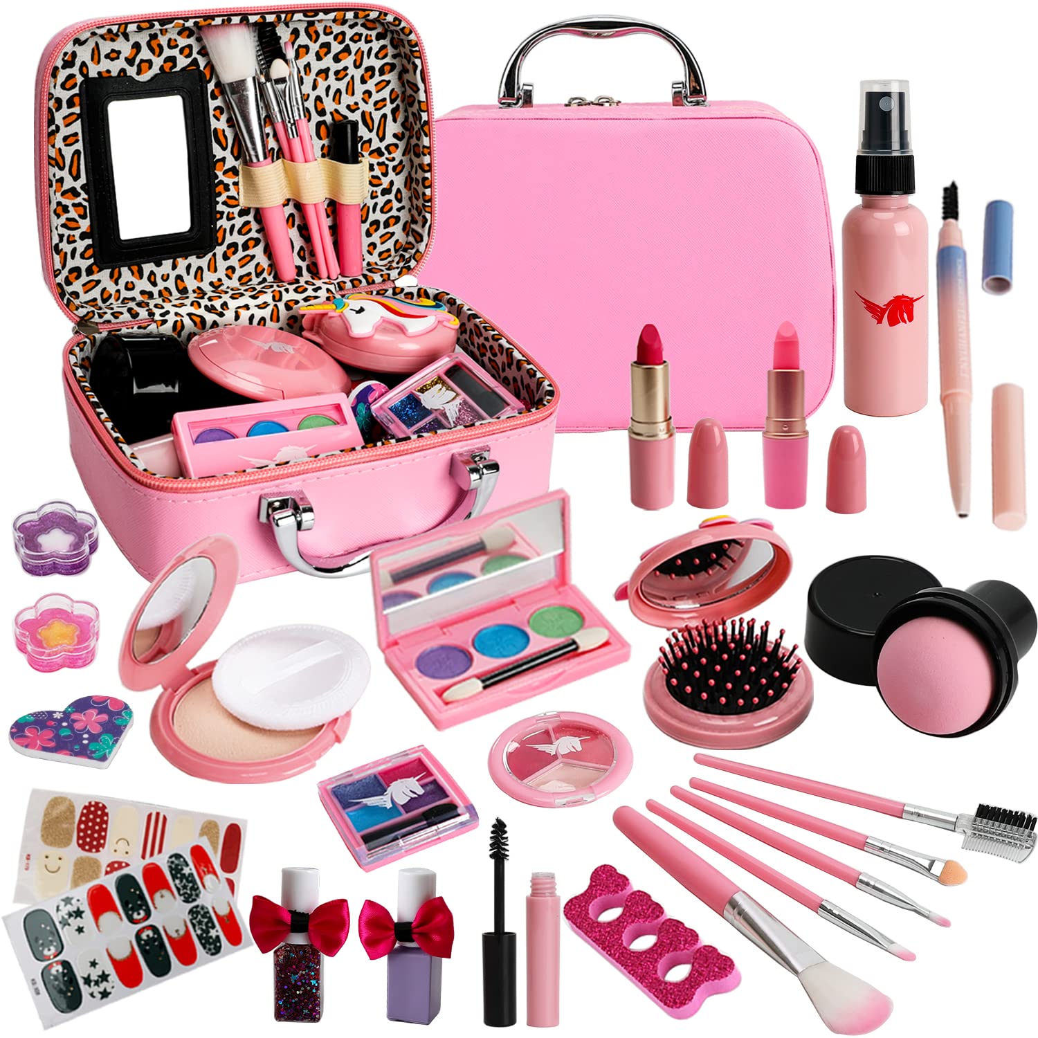 For Ideahome Kids Washable Makeup Girl Toys - Real Make Up Set Little Girls Makeup Kit for Toddler