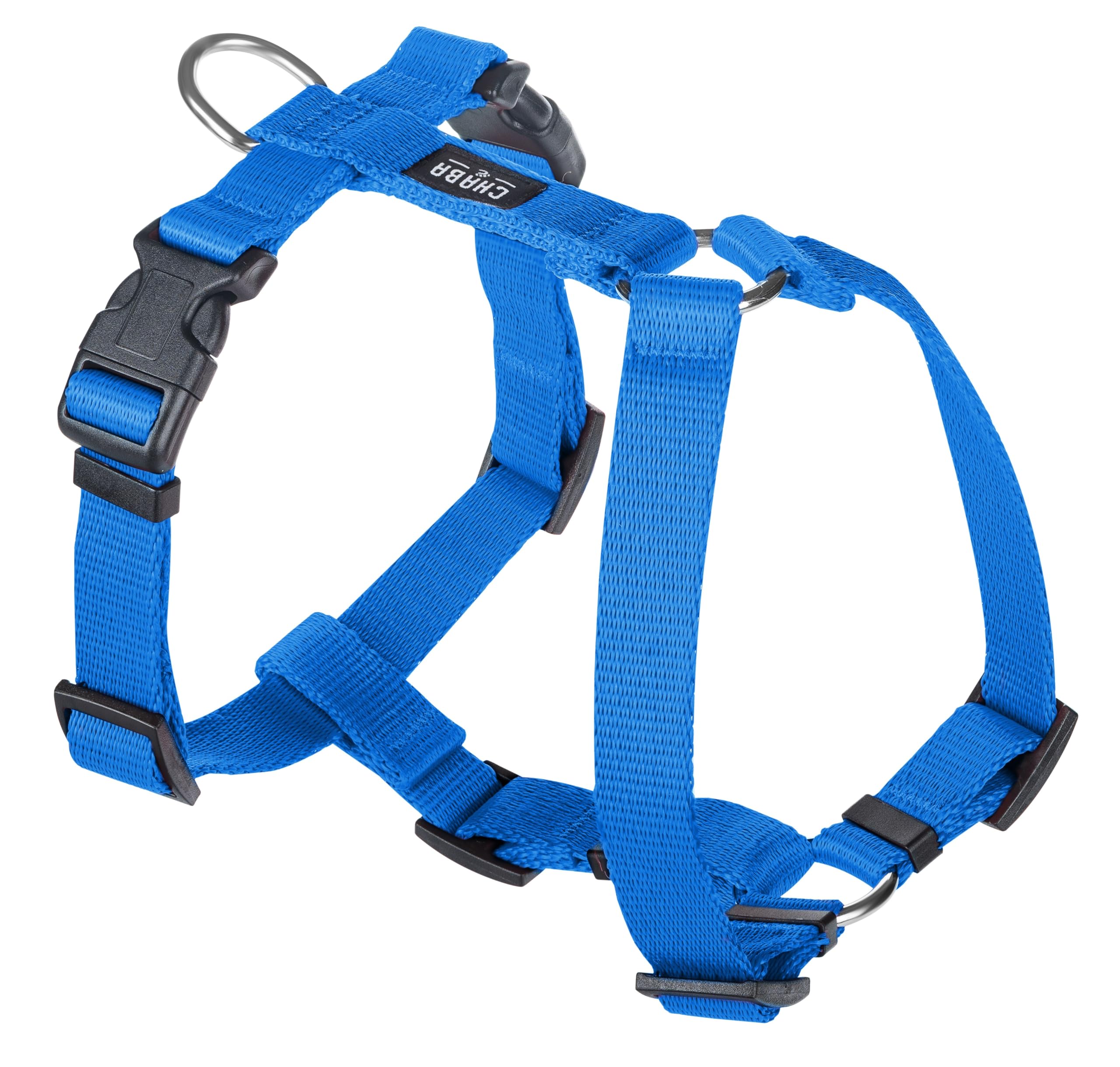 Chaba Guard Arnes para Perro Grande con Control, Arnes Perro antitirones, Evita tirones y Asfixia, Ajuste en 5 etapas, Cómodo y Ligero, Arnés clásico para Perros, Dog Harness, Talla XL, Azul