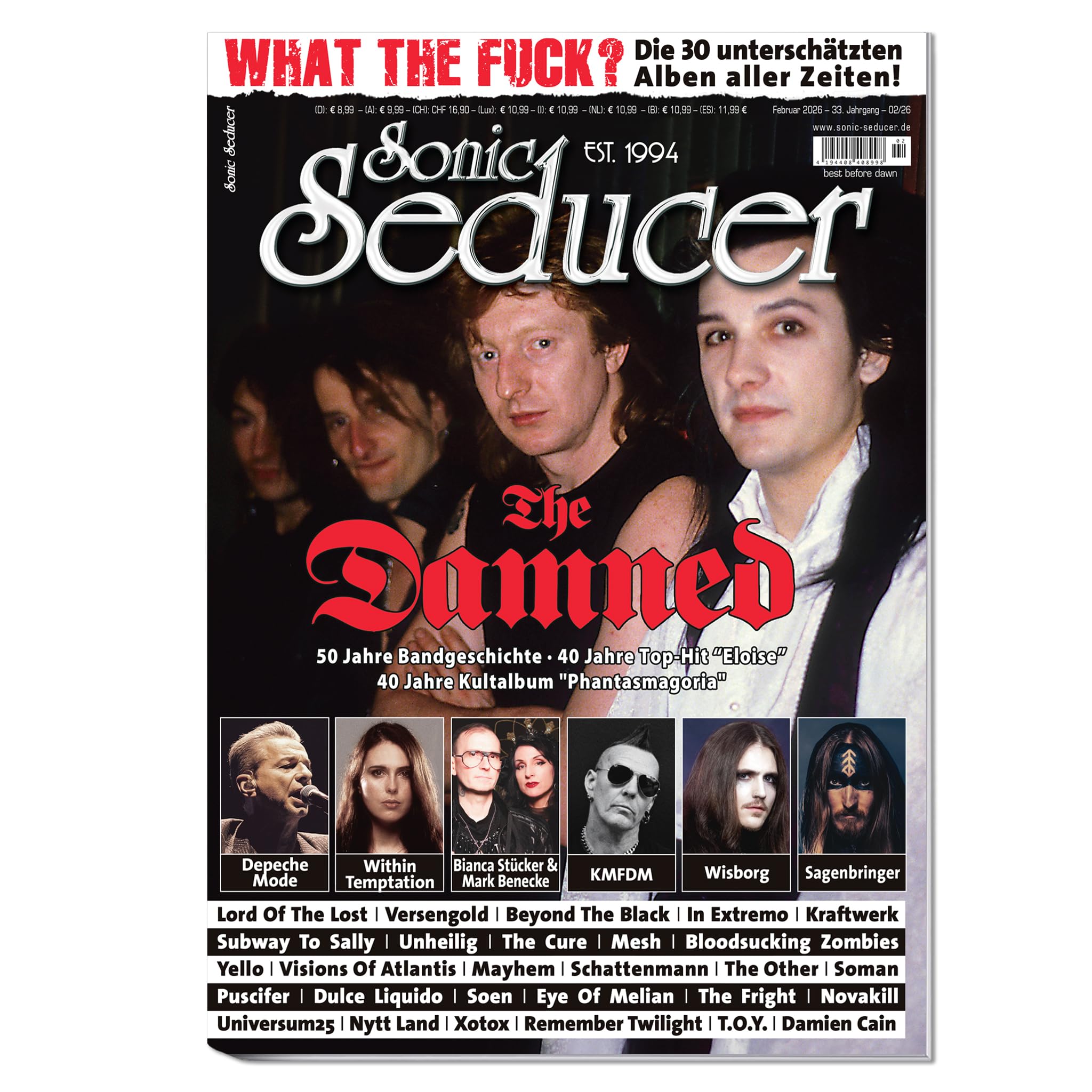 Sonic Seducer 02-2026: Sonic Seducer 02-2026: The Damned - 50 Jahre! + Special: 30 unterschätzten Alben + Depeche Mode exklusiv Interview + Within ... + Versengold + KMFDM + Beyond The Black