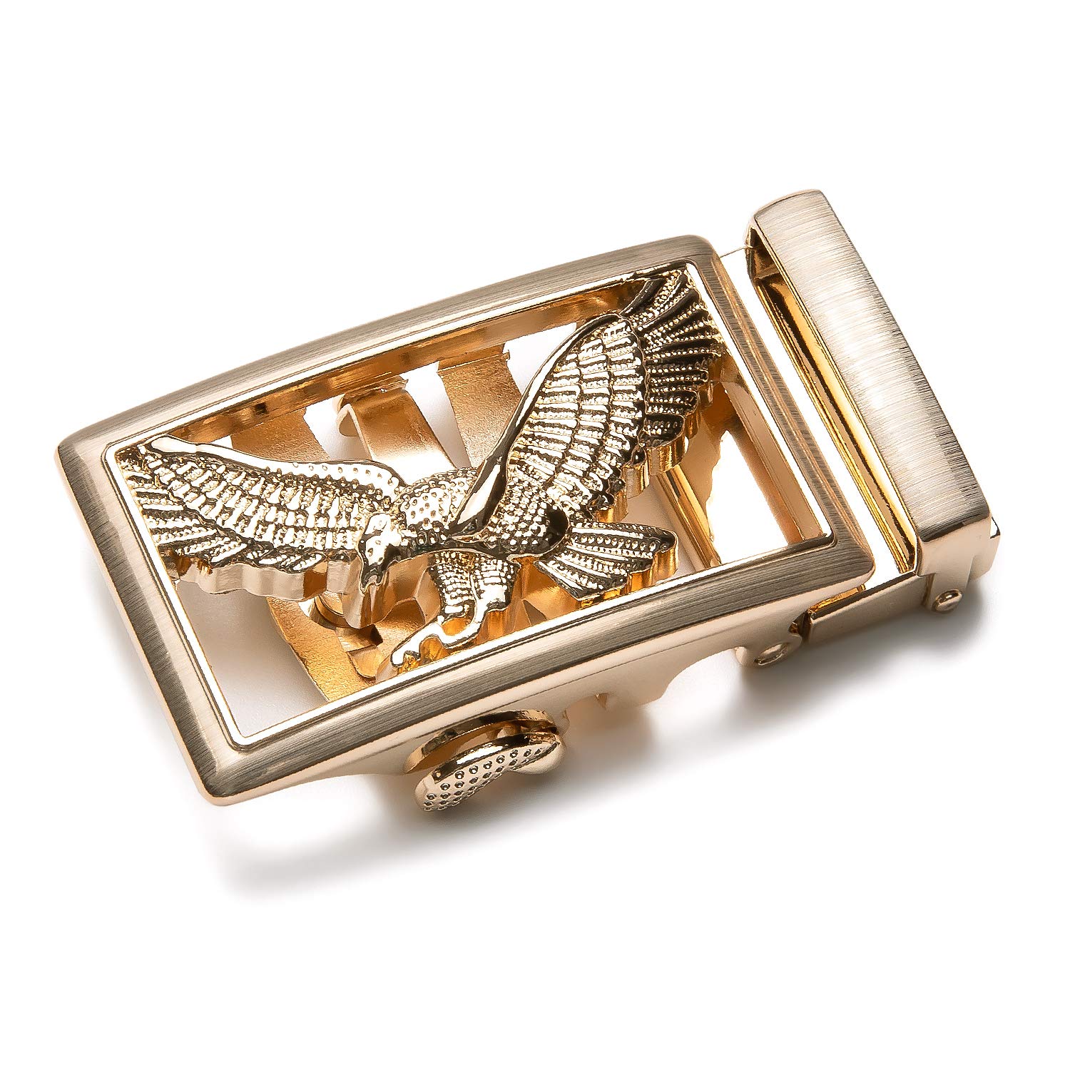 Barry.WangMens Belt Ratchet Buckle Strap Only Genuine Leather Slide Belts Automatic Buckles Replacement Wedding Casual