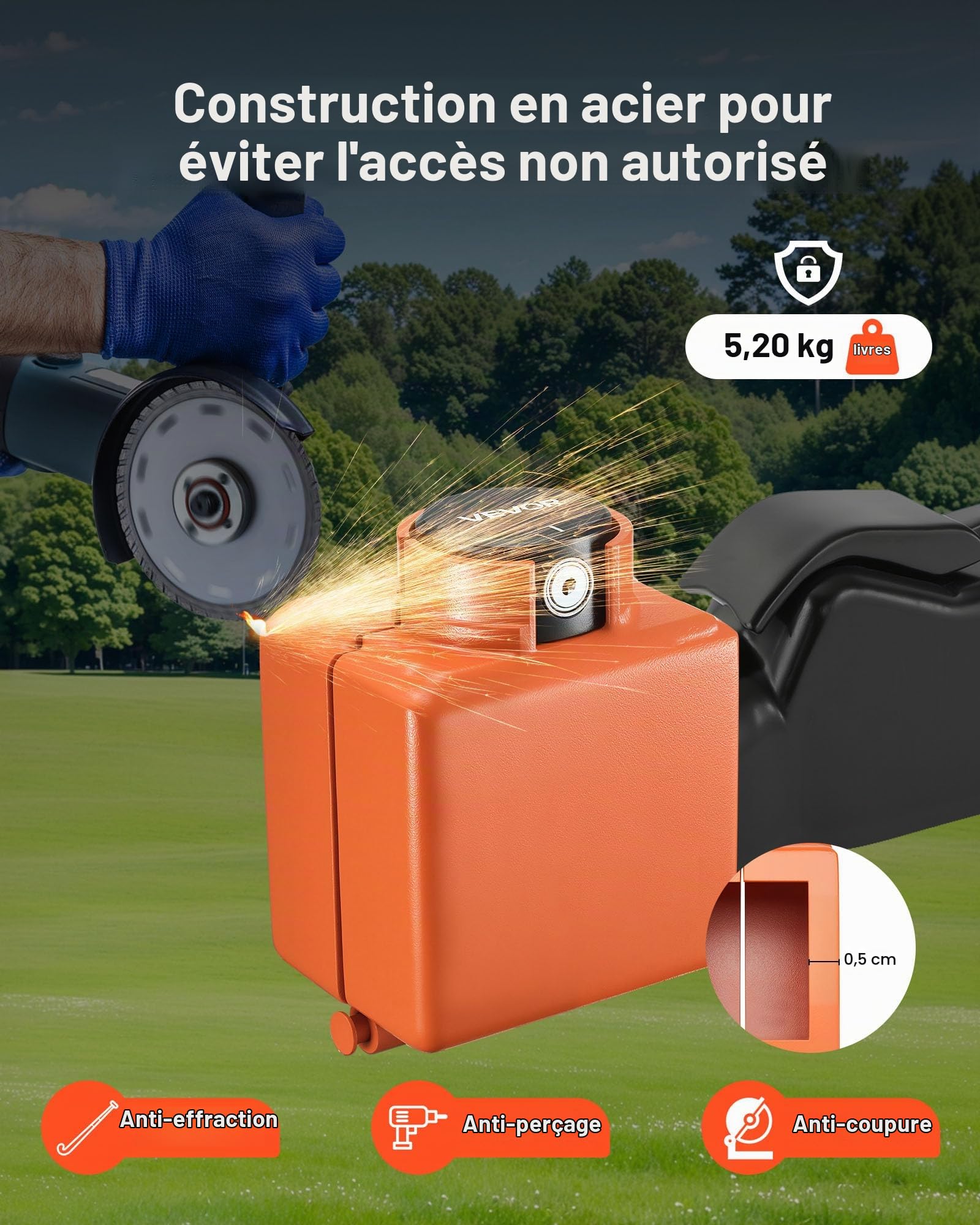 VEVOR Antivol Attelage Remorque Compatible avec Coupleurs à Tête Coulée Demco 50,6 mm 58,6 mm, Verrou Attelage Remorque Robuste avec 3 Clés, Verrouillage Sécurité pour Camping-cars, Remorques, Bateaux