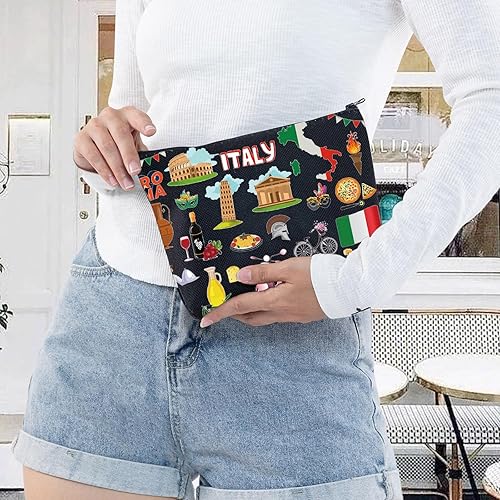 Miniatura 5 de LEVLO Bolsa de viaje para Italia, regalo de recuerdo de Roma, Torre de Pisa, Coliseo, Venecia, Carnaval, cremallera, bolsa de regalo de viaje de