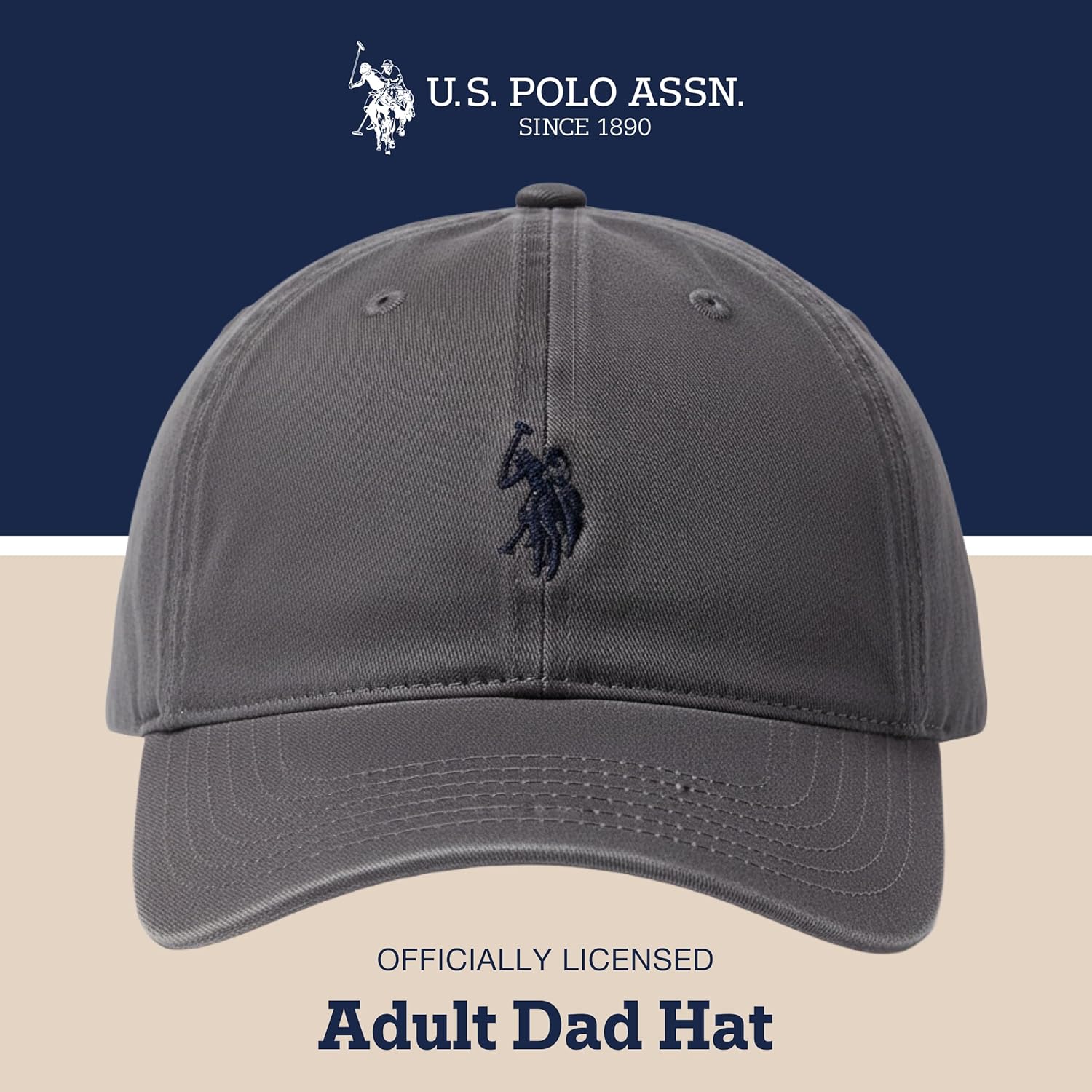 U.S. Polo Assn. Baseball Cap, 100% Cotton Adjustable Dad Hat with Small Pony Logo - Image 2
