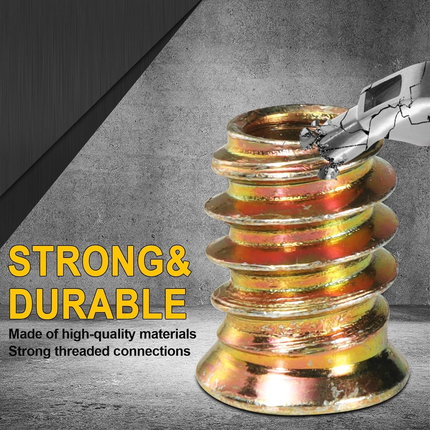 40PCS 1/4-20 Threaded Inserts for Wood *20mm, Exceptional Threaded Insert Nuts for Furniture, Wooden Products and Wooden Models